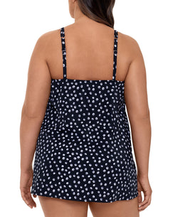 Swim Solutions Plus Galactica Printed Pleated Tummy Control Swimdress Galactica thumbnail 2