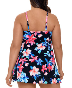 Swim Solutions Plus Lanai Printed Tummy Control Bow-front Swimdress Lanai thumbnail 2