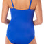 Swim Solutions Royal-Blue Shirred Tummy-Control Swimsuit