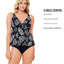 Swim Solutions Spotted Leaves Printed Underwire Tankini Top Spotted Leaves