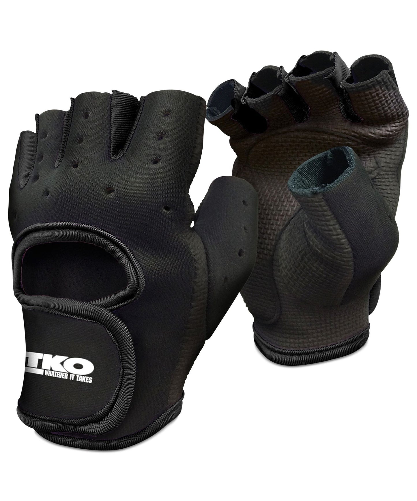 TKO Black Universal Padded Athletic Gloves