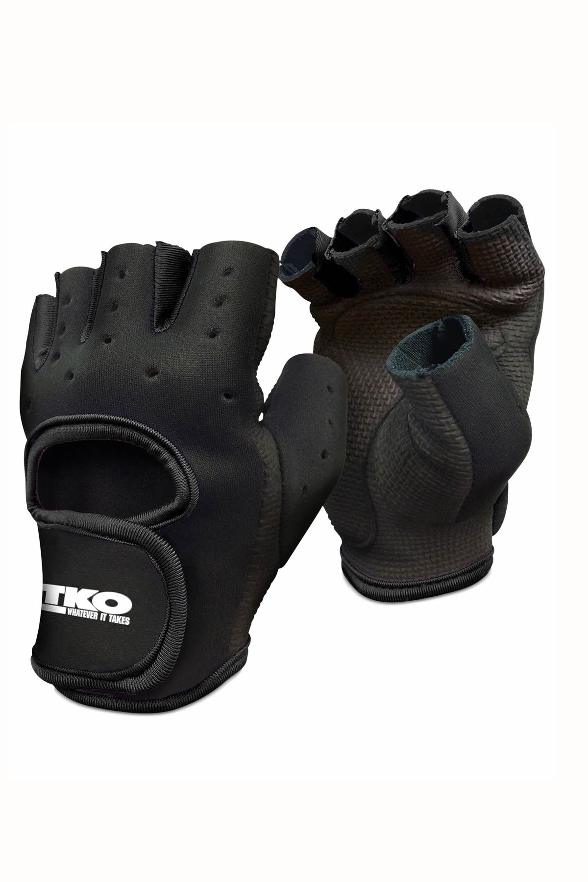 TKO Black Universal Padded Athletic Gloves