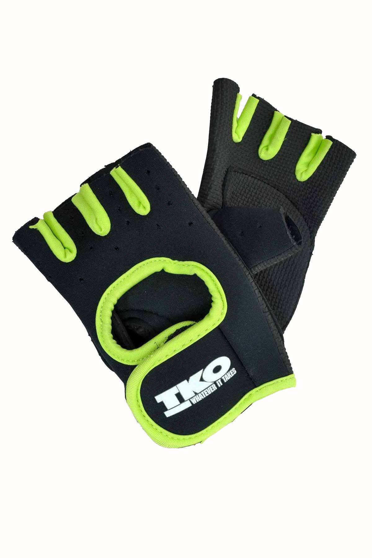 TKO Black & Green Universal Padded Athletic Gloves