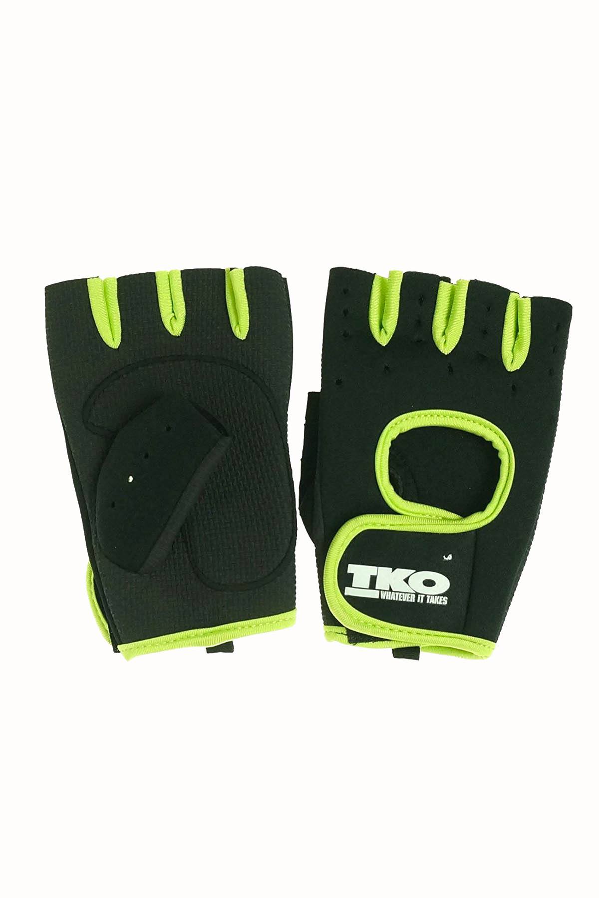 TKO Black & Lime Universal Padded Athletic Gloves