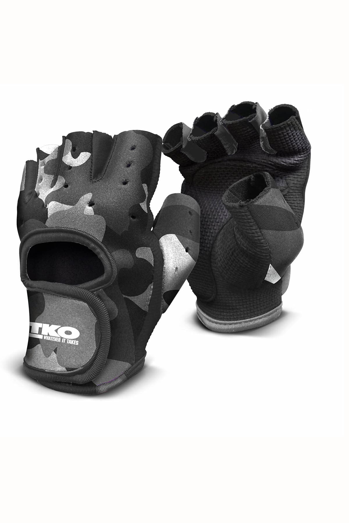 TKO Grey Camo Universal Padded Athletic Gloves