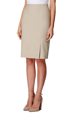 Tahari ASL Beige/Ivory Classic Side-Vent Pencil Suit Skirt thumbnail 1
