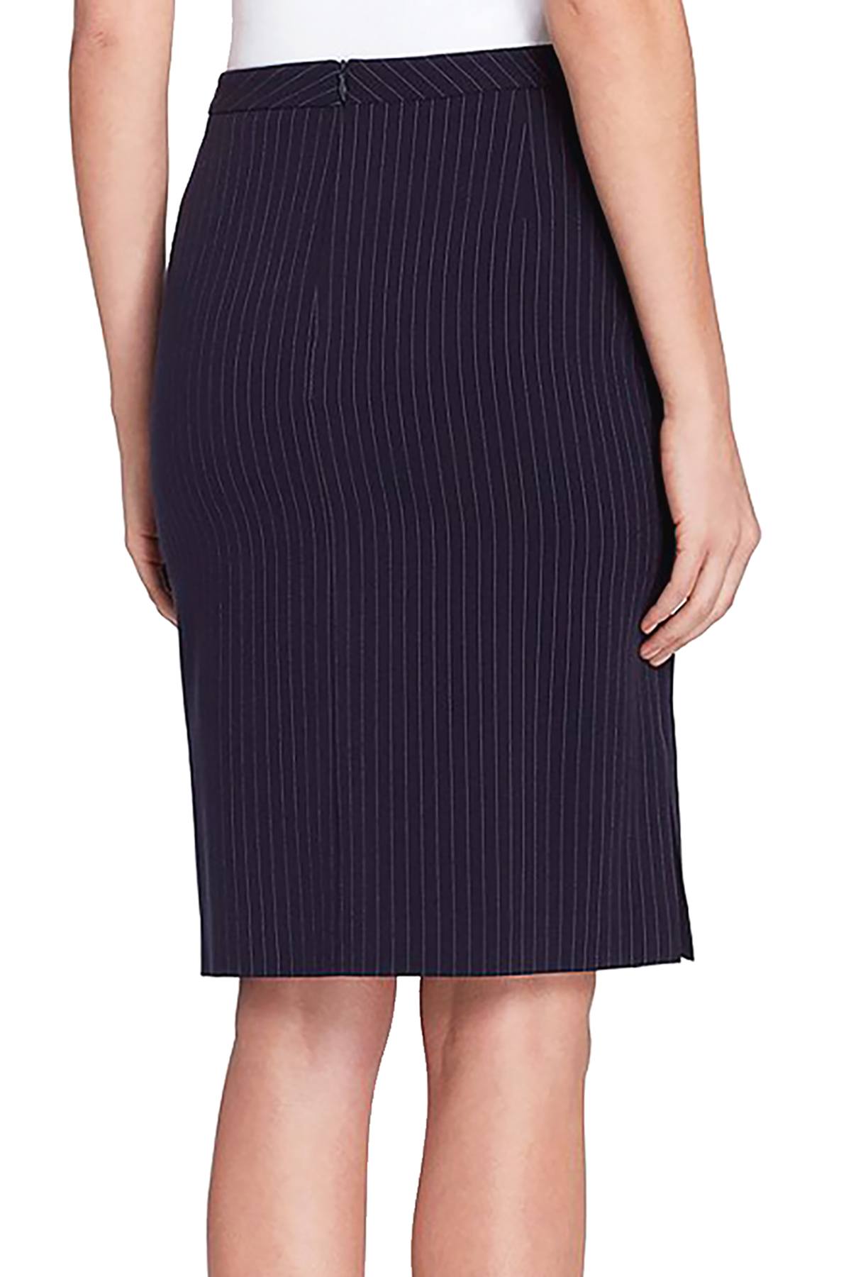 Tahari ASL Navy/Grey Pinstripe Suit Skirt