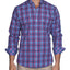 Tailorbyrd Bart Plaid Classic Fit Button-down Shirt Peri Blue