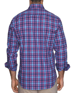 Tailorbyrd Bart Plaid Classic Fit Button-down Shirt Peri Blue thumbnail 2