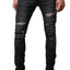 Tailored Recreation Premium Black Ripped & Distressed Tapered Denim Pant