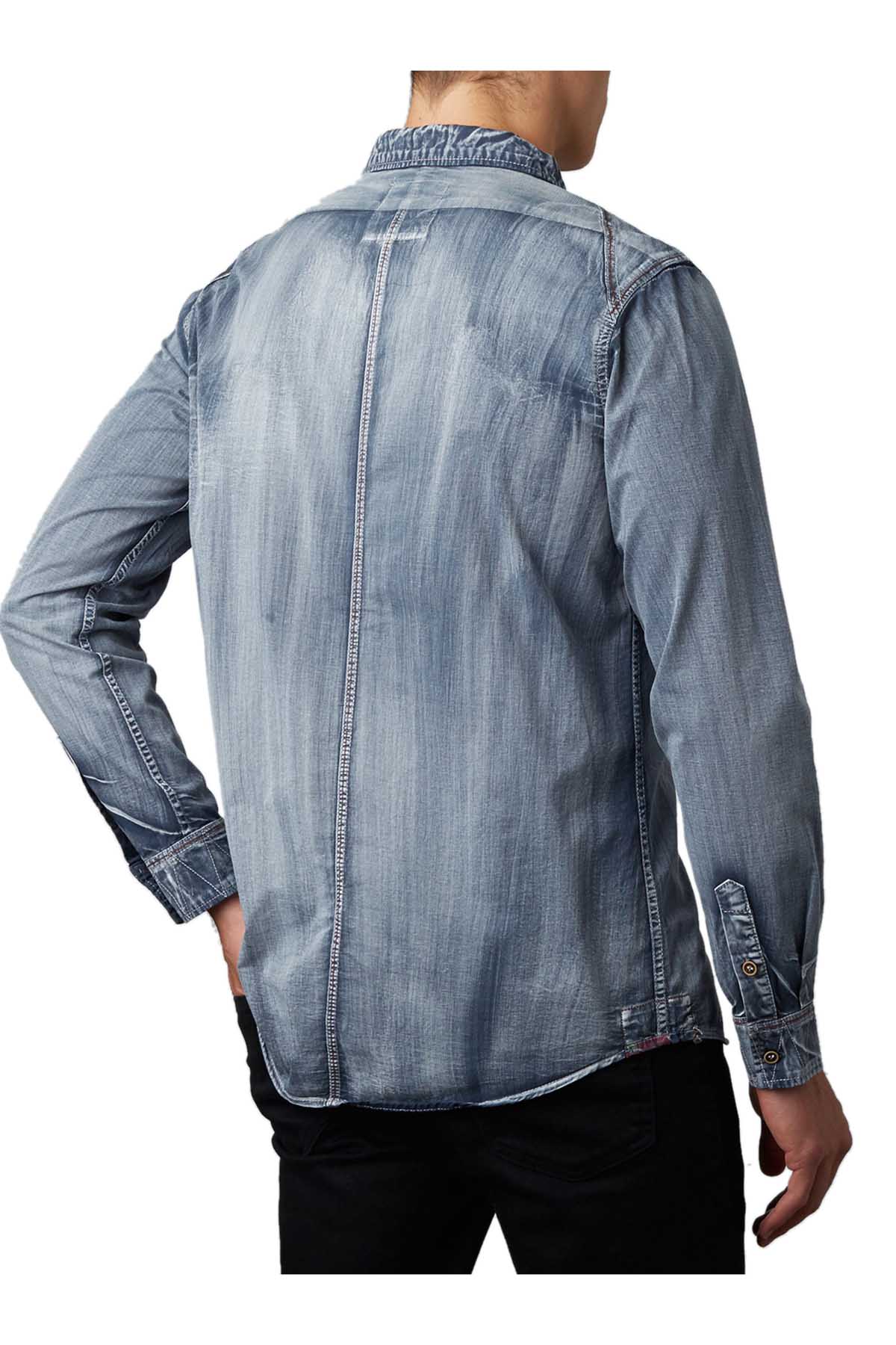 Tailored Recreation Premium Blue-Grey Corduroy Pocket Denim Button-Up Shirt
