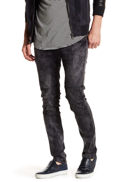 Tailored Recreation Premium Distressed & Faded Dark Grey Sim Tapered Denim Pant