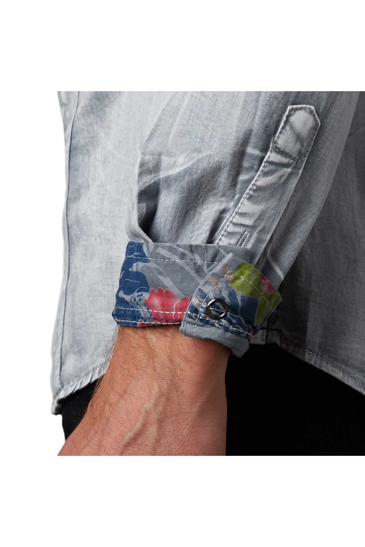 Tailored Recreation Premium Faded Light Grey Denim Button-Up Shirt
