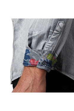 Tailored Recreation Premium Faded Light Grey Denim Button-Up Shirt thumbnail 2