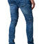 Tailored Recreation Premium Light Blue Distressed Moto Tapered Denim Pant