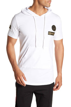 Tailored Recreation Premium White Front Pocket Hooded Tee thumbnail 1