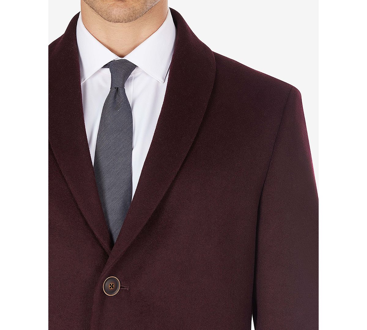 Tallia Overcoat With Removable Sherpa Collar Wine