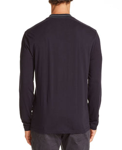Tallia Slim-fit Black Long Sleeve Henley Black thumbnail 2