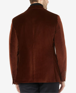 Tallia Slim-fit Brown Velvet Blazer Brown thumbnail 2