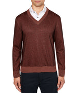 Tallia Slim-fit V-neck Sweater Brown