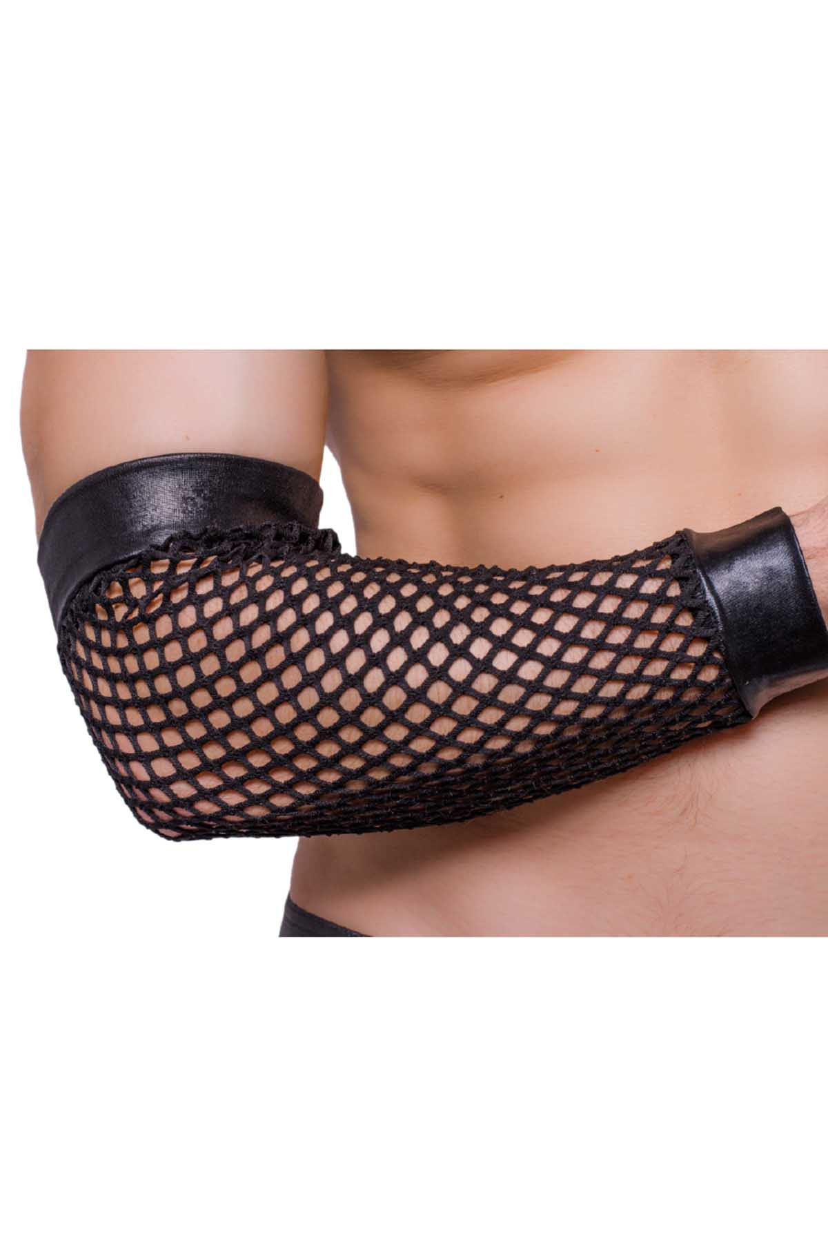 Tartarus Black Fishnet Armbands