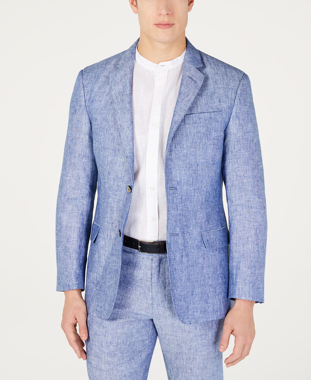 Tasso Elba 100% Linen 2-button Blazer Chambray