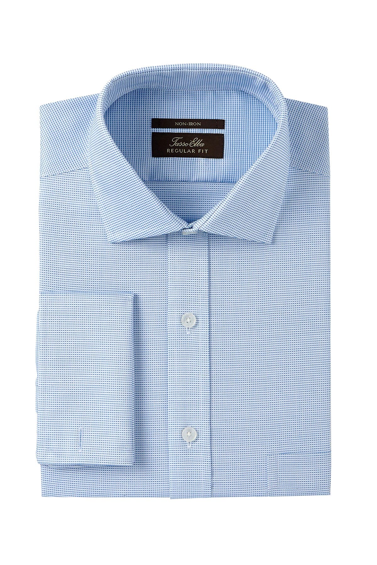 Tasso Elba Aqua Dobby Regular-Fit Dress Shirt