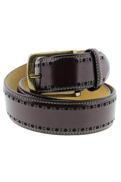 Tasso Elba Brown Brogue Keeper Casual Belt thumbnail 2