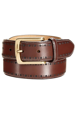 Tasso Elba Brown Brogue Keeper Casual Belt thumbnail 4
