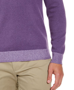 Tasso Elba Crew Neck Sweater Purple Combo thumbnail 2