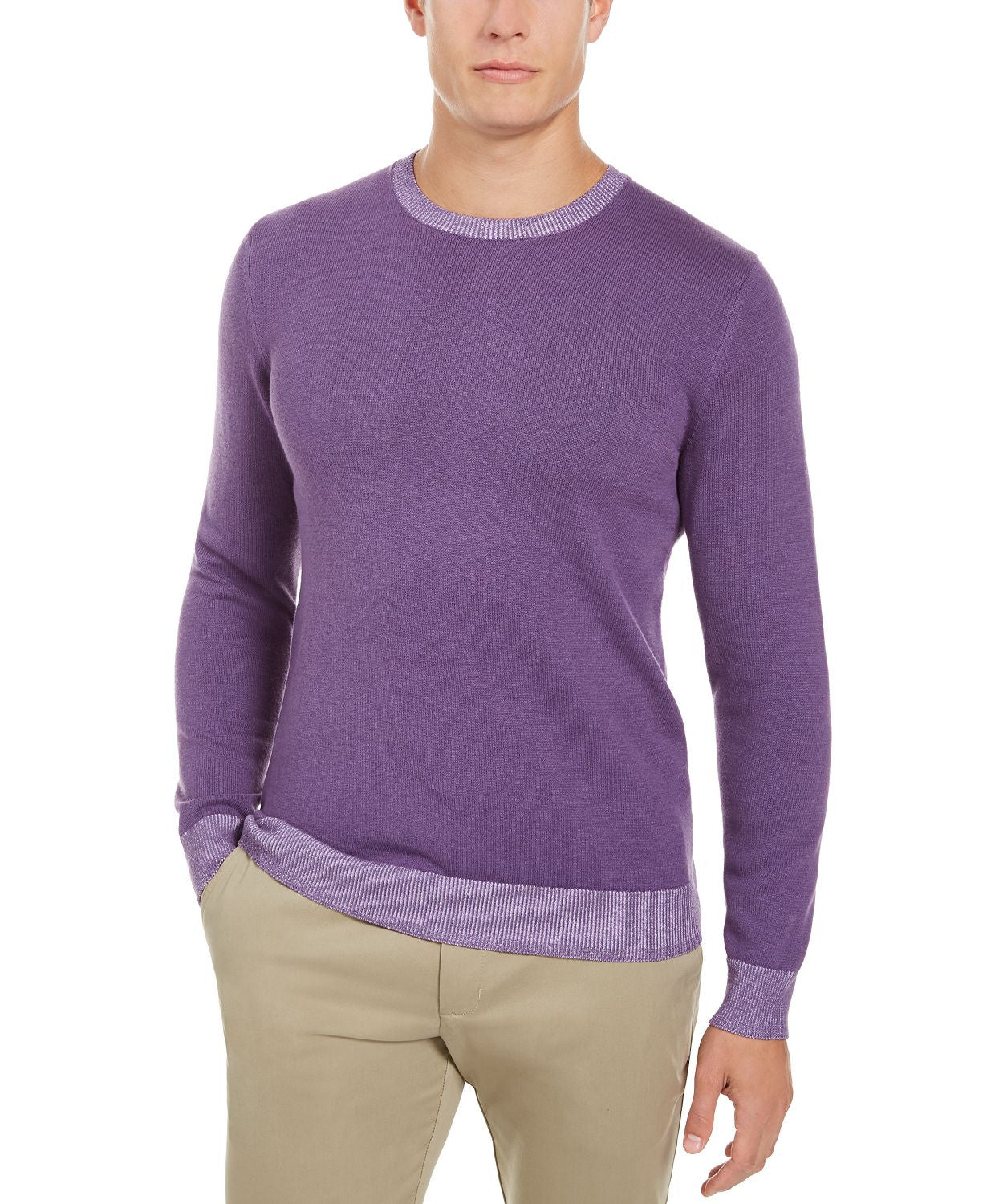 Tasso Elba Crew Neck Sweater Purple