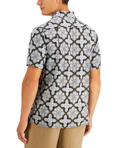 Tasso Elba Derosa Medallion Print Shirt Blue Combo thumbnail 2