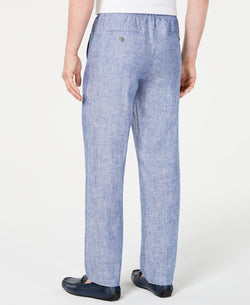 Tasso Elba Drawstring Linen Pants Chambray thumbnail 2