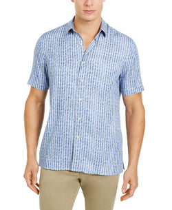 Tasso Elba Houndstooth Shirt Blue Combo thumbnail 1