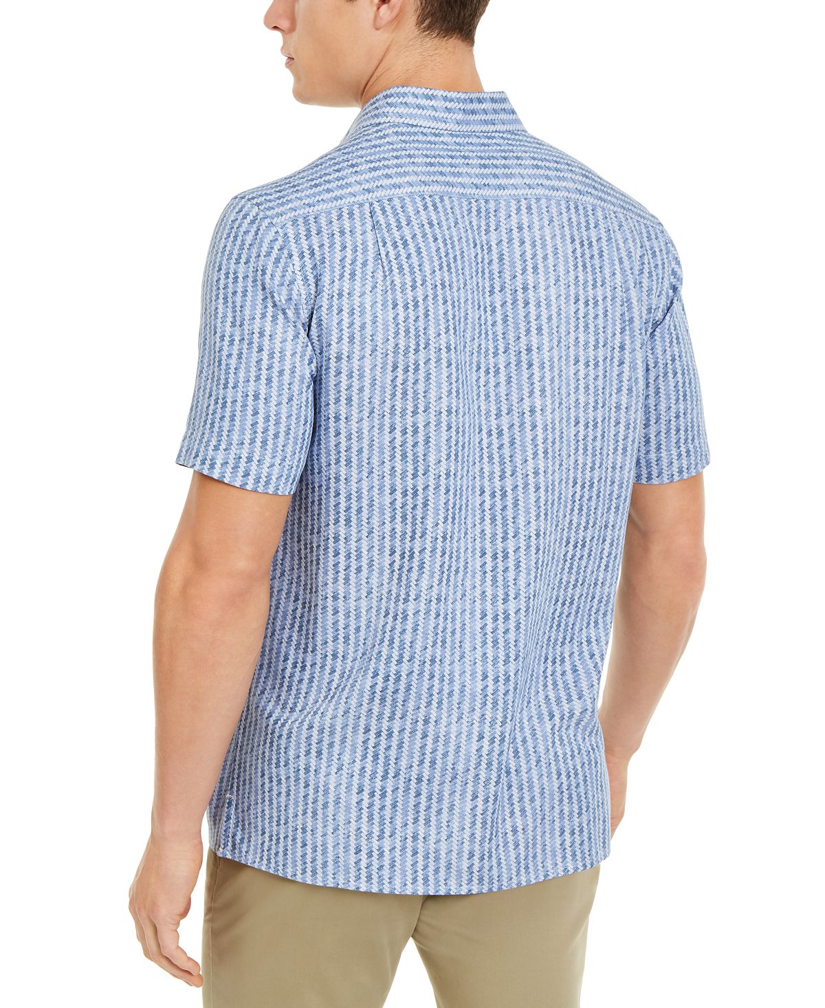 Tasso Elba Houndstooth Shirt Blue Combo