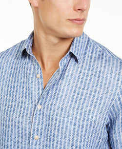 Tasso Elba Houndstooth Shirt Blue Combo thumbnail 3