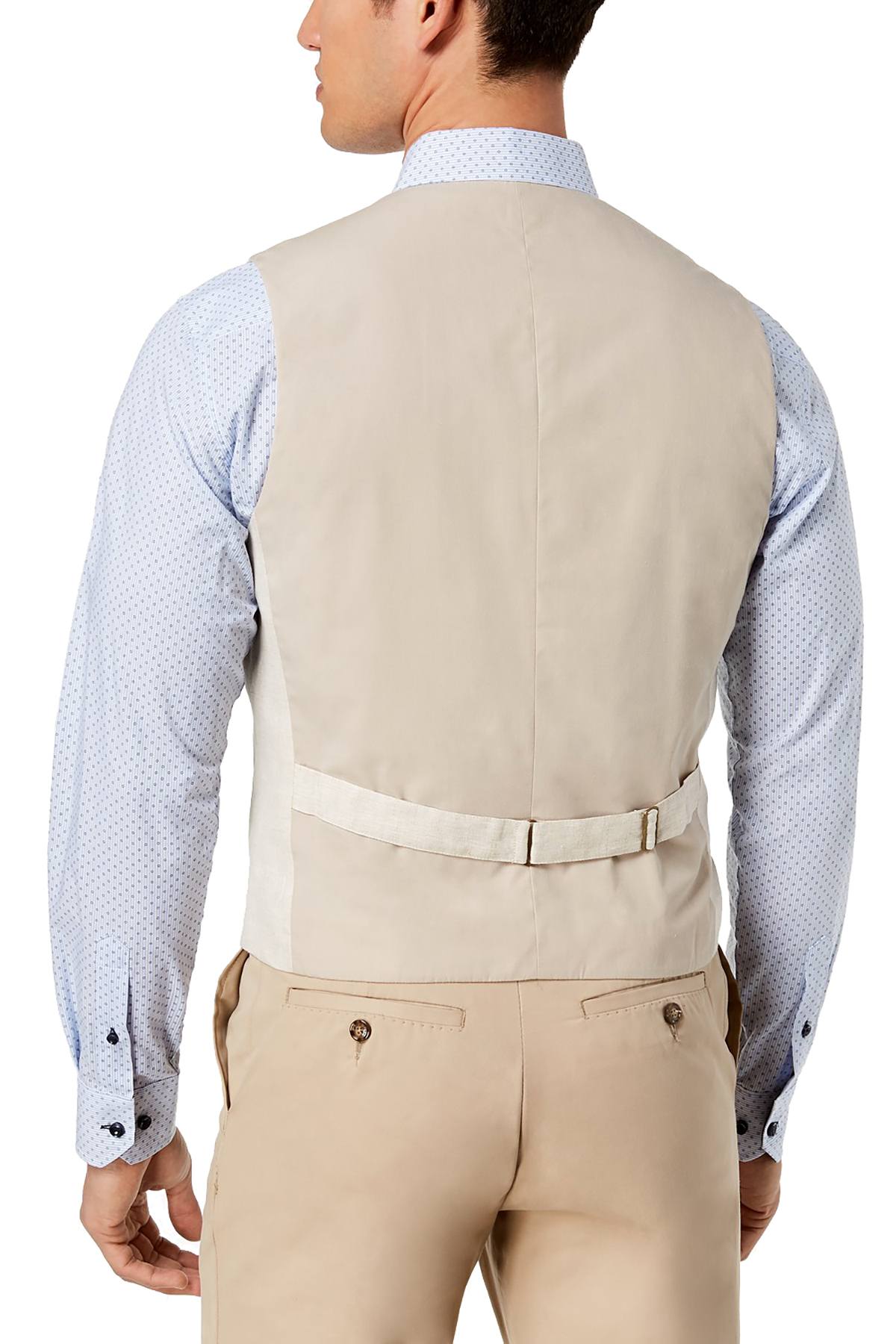 Tasso Elba Island Natural-Khaki 100% Linen Vest