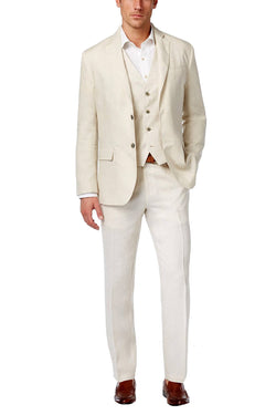 Tasso Elba Island Natural-Khaki 100% Linen Vest thumbnail 4