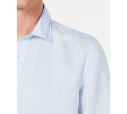 Tasso Elba Long-sleeve Linen Shirt Billowing Cloud thumbnail 2