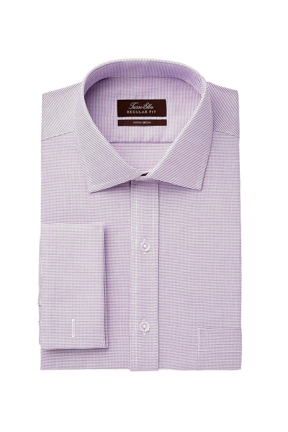 Tasso Elba Mulberry Non-Iron Regular-Fit Dress Shirt