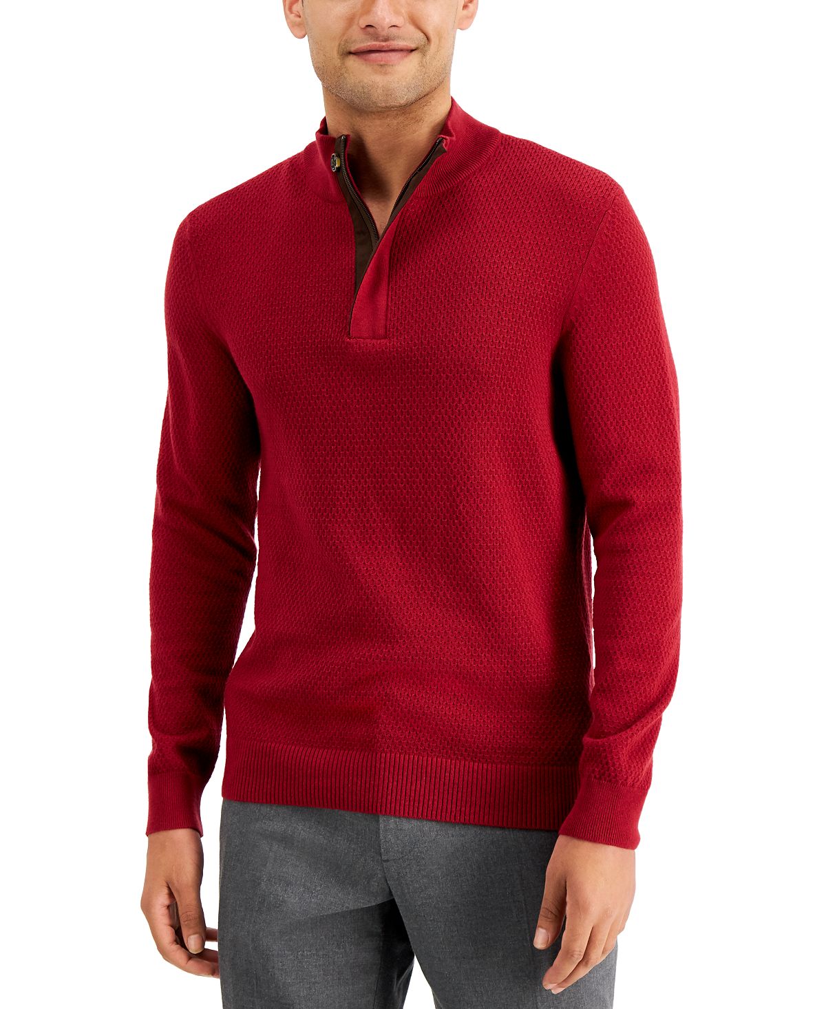 Tasso Elba Quarter-zip Sweater Red Velvet