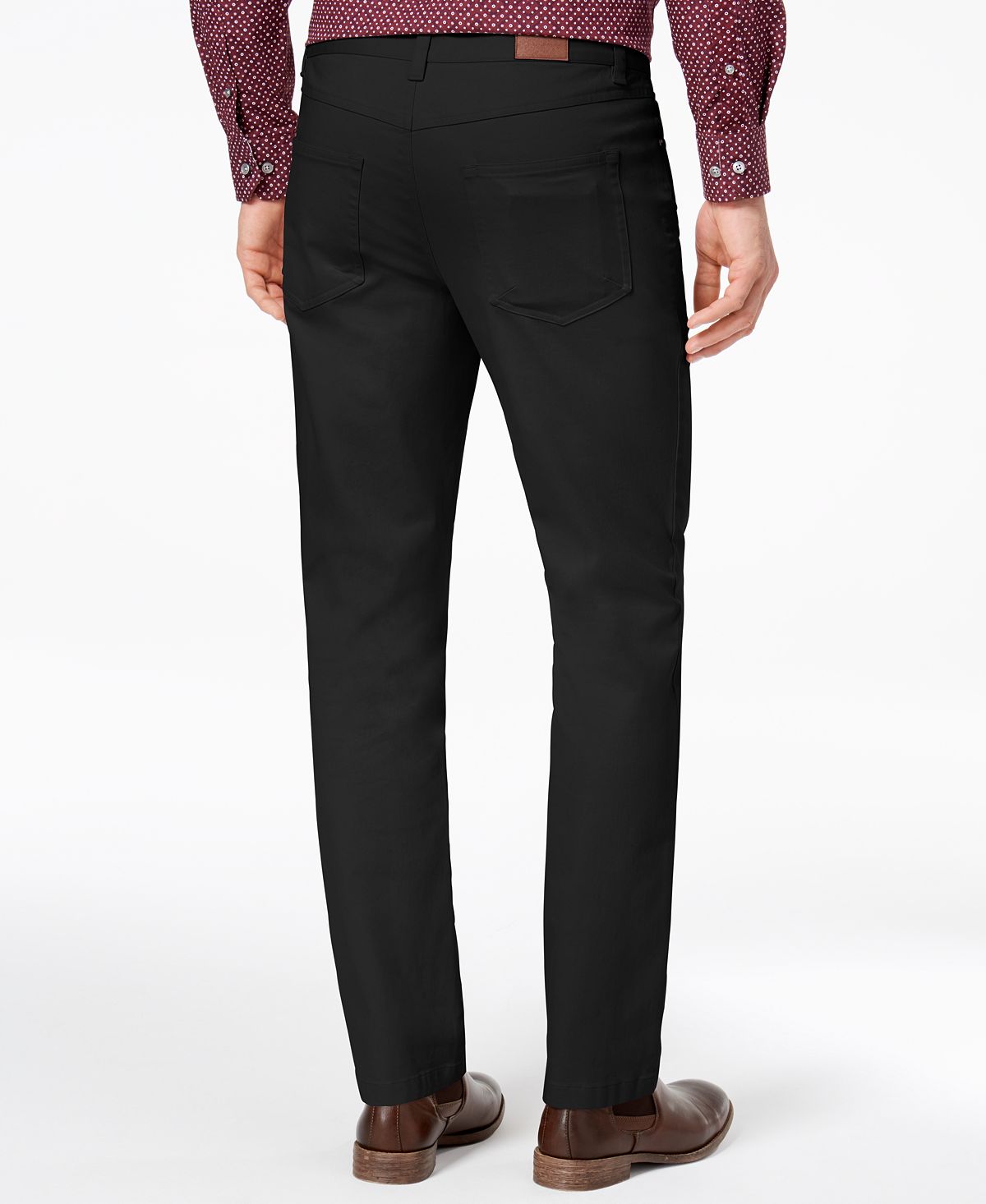 Tasso Elba Straight-fit Stretch Pants Black