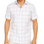 Tasso Elba Stretch Dobby Plaid Shirt White Combo
