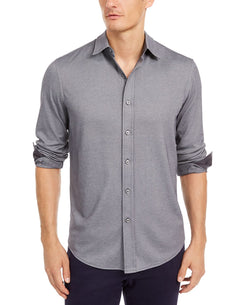 Tasso Elba Supima Cotton Birdseye-knit Shirt Dark Lead Grey thumbnail 1