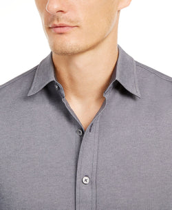 Tasso Elba Supima Cotton Birdseye-knit Shirt Dark Lead Grey thumbnail 2