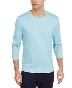 Tasso Elba Supimablend Crewneck Long-sleeve T-shirt Menthol Bl thumbnail 1