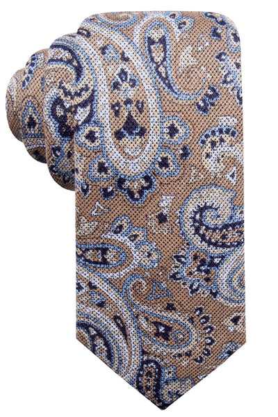 Tasso Elba Taupe/Blue Scafati Paisley Linen Tie