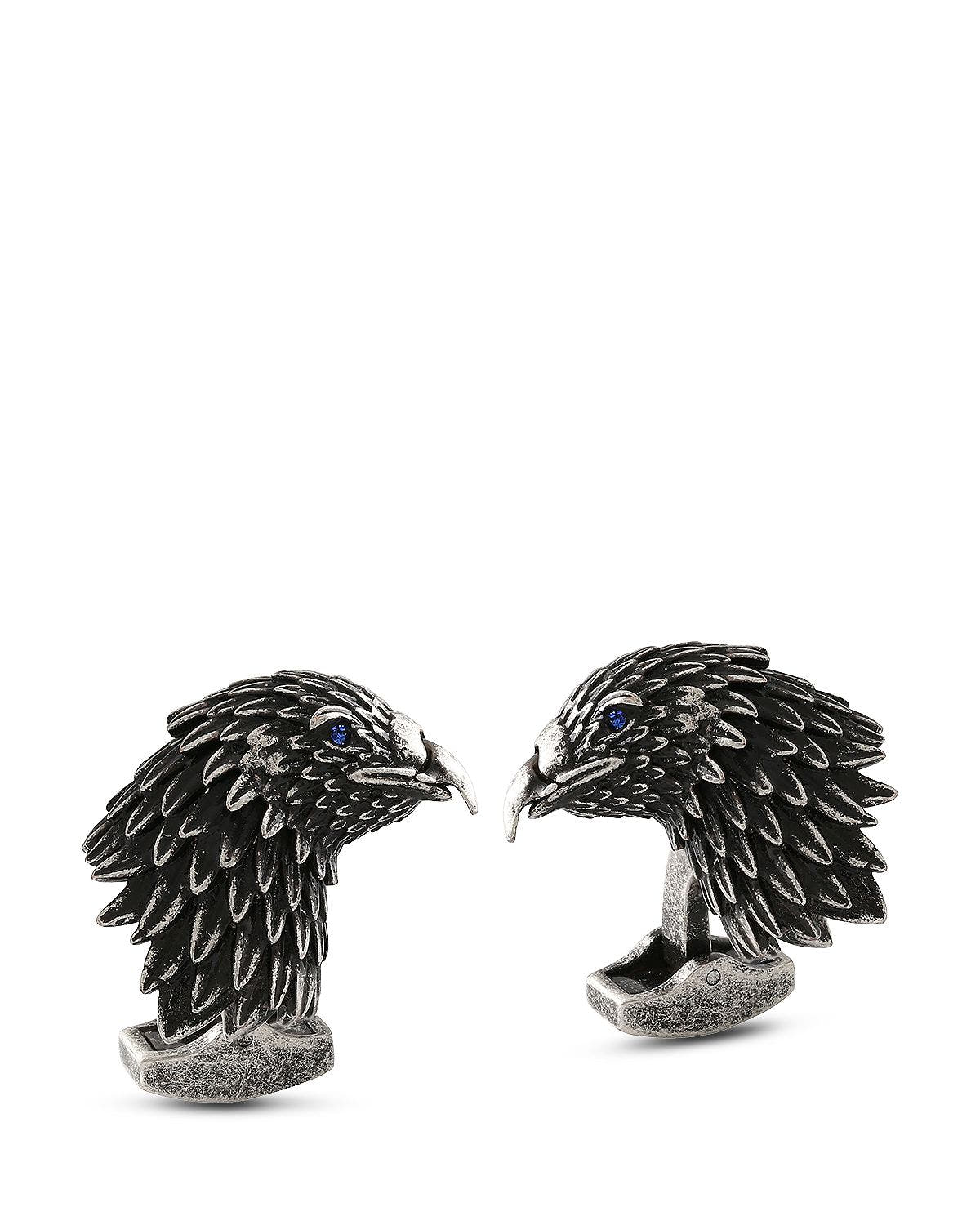 Tateossian Eagle Cufflinks Rhodium
