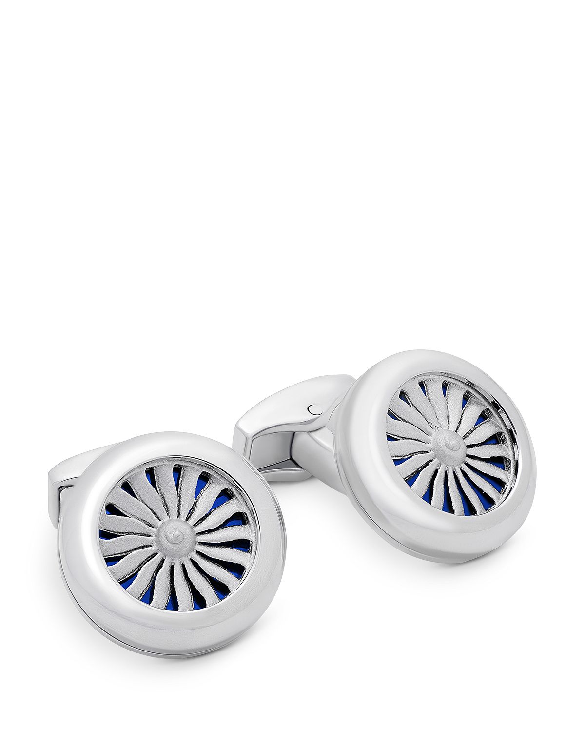 Tateossian Round Engine Cufflinks Silver