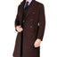 Tayion Collection Classic Double-breasted Glen Plaid Overcoat Red Navy